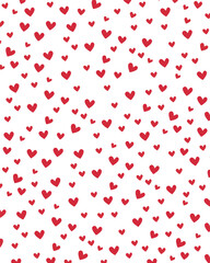 Hearts pattern love minimalist hand drawing element set