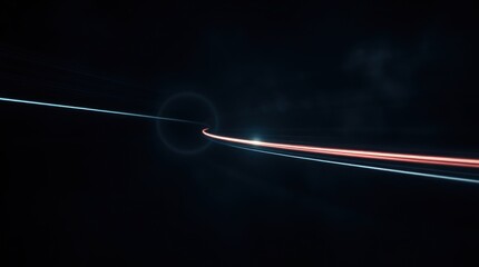 Fototapeta premium Streaks of Light Speeding Through Darkness with a Ring Feature