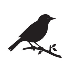 Obraz premium Black crow silhouette on a wild winter branch illustration