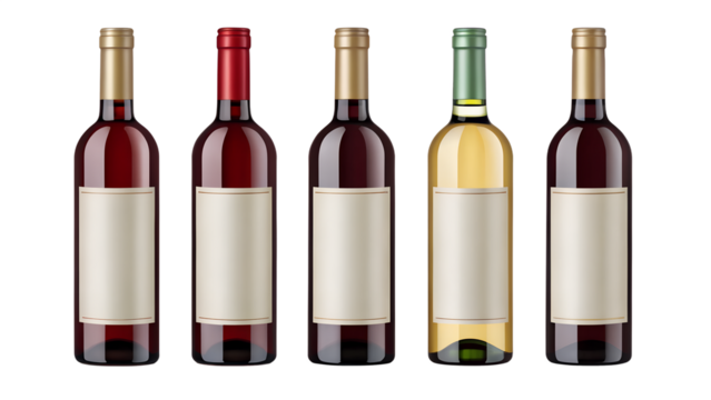 wine bottle with blank labels
