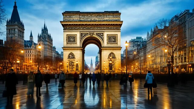 Parisian evening, Arc de Triomphe