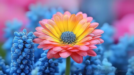 Vibrant Pink and Yellow Flower Closeup