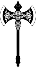 Traditional Tibetan Axe Silhouette