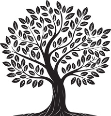 Obraz premium vector tree silhouette, tree vector illustration, tree vector isolated on white background
