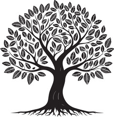Obraz premium vector tree silhouette, tree vector illustration, tree vector isolated on white background