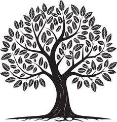 Obraz premium vector tree silhouette, tree vector illustration, tree vector isolated on white background