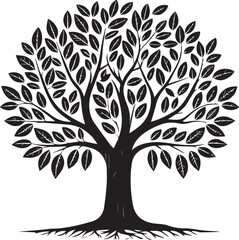 Obraz premium vector tree silhouette, tree vector illustration, tree vector isolated on white background