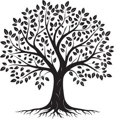 vector tree silhouette, tree vector illustration, tree vector isolated on white background