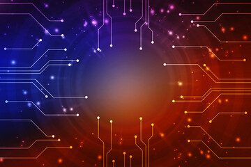 Abstract futuristic circuit board Illustration, Circuit board with various technology elements. Abstract Futuristic technology lines