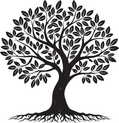 Obraz premium vector tree silhouette, tree vector illustration, tree vector isolated on white background