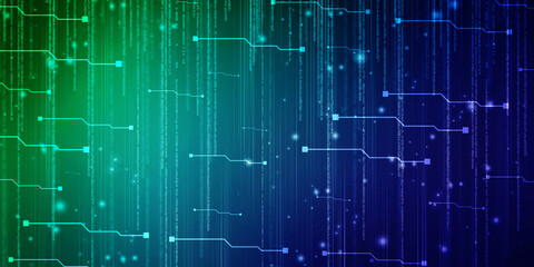 Binary Code Background, Internet Data, Big data communication background, Digital Abstract technology background, flowing number one and zero text in binary code format in technology background.