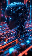 Fototapeta premium Synaptic Overdrive: Where Robots Meet Neural Networks