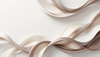 Elegant flowing ribbons on a smooth surface abstract art display minimalist style soft colors aesthetic composition contemporary design