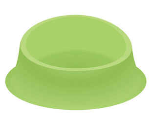 Green  pet bowl. vector illustration