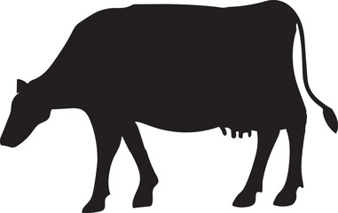 Cow clip art design on plain white transparent isolated background for card, shirt, hoodie, sweatshirt, apparel, card, tag, mug, icon, poster or badge