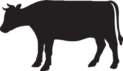 Cow clip art design on plain white transparent isolated background for card, shirt, hoodie, sweatshirt, apparel, card, tag, mug, icon, poster or badge