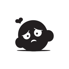 Sad Emoji Face Icon silhouette