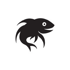 black and white fish silhouette