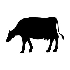 Cow clip art design on plain white transparent isolated background for card, shirt, hoodie, sweatshirt, apparel, card, tag, mug, icon, poster or badge