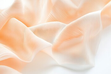 Subtle peach-colored lines forming a delicate abstract wave pattern over white.