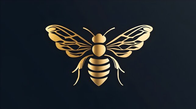 
gold bee logo. Concept: hard work, diligence, prosperity, and sophistication, ideal for luxury brands, beauty, jewelry, eco-friendly businesses, elegance, and exclusivity.