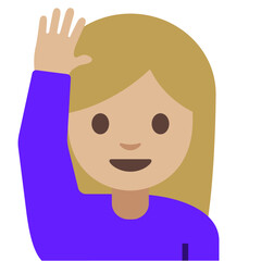 Woman Raising Hand (Medium Skin Tone)

