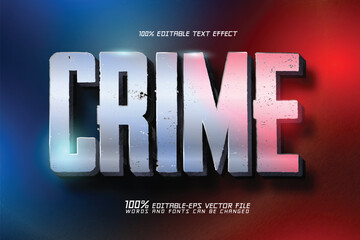 crime text effect. criminal illustrative text