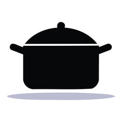 Stockpot cooking pot kitchenware cookware kitchen utensil food preparation equipment silhouette vector