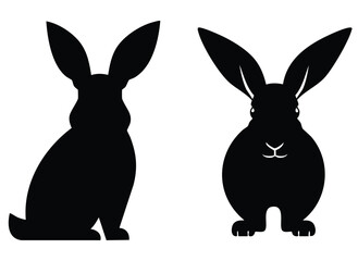 Black rabbit silhouette vector illustration for easter and spring designs and graphic elements vector art