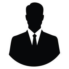Businessman silhouette vector graphic for professional profile avatar and corporate identity design icon