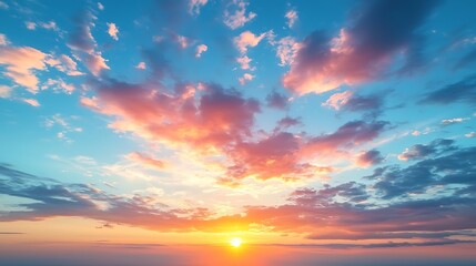 Obraz premium Vibrant Sunset Sky Colorful Cloudscape