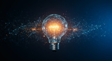 Illuminating Innovation A Conceptual Image of a Glowing Light Bulb Representing New Ideas and Breakthroughs