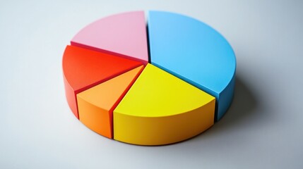 Fototapeta premium Colorful 3D Pie Chart, Data Visualization