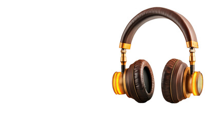 Naklejka premium Retro headphone design. Stylish headphones with a luxurious design on a black background.