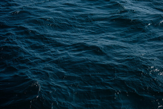 Dark blue ocean background, Sea water surface