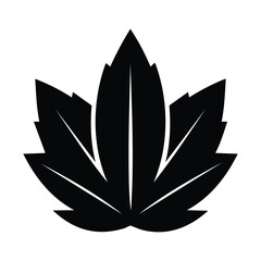 Black and white graphic of a maple leaf vector illustration for design and decoration art