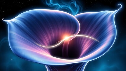 Obraz premium Blue flower in vivid background