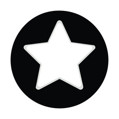 Obraz premium White star icon vector illustration in black circle shape for rating and favorite symbol design element