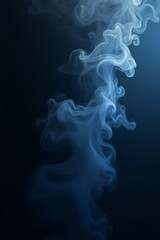 Obraz premium An abstract phone wallpaper showcasing swirling, ethereal smoke in deep blacks and electric blues with subtle gold accents, creating a mysterious and elegant atmosphere