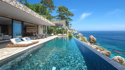 Luxury oceanfront villa with infinity pool offering captivating sea views