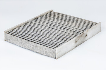 Air filter details: Close-up view of the white air filter, revealing its intricate design and...