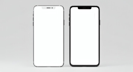 Modern Smartphone Mockups Black and White Phone Designs for App Presentations