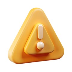 3d Yellow Warning Triangle Icon with Exclamation Mark