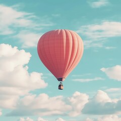 Fototapeta premium Hot Air Balloon Adventure: Vibrant Scenic Skyward Journey for a Unique and Relaxing Travel Experience