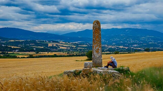 Pilgrims on the Camino de Santiago.