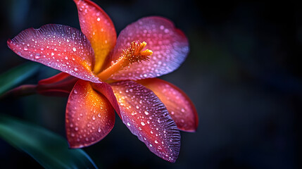 A close-up of a rare tropical flower with intricate petal details.