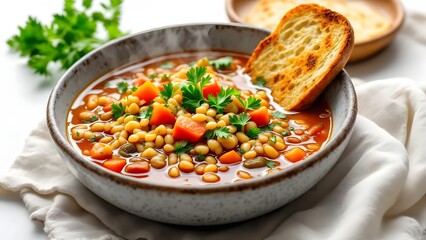 Korba me Trahana Grains Vegetable Soup, Albanian Food