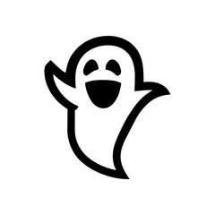 Hello halloween ghost cartoon vector icon
