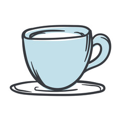 Cup. Tea, coffee. Shopping and purchases. Hand-drawn vector illustration isolated on white background. Image for icon, print, banner
