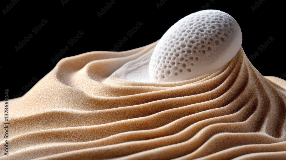 Aufkleber a white object is on a sandy surface